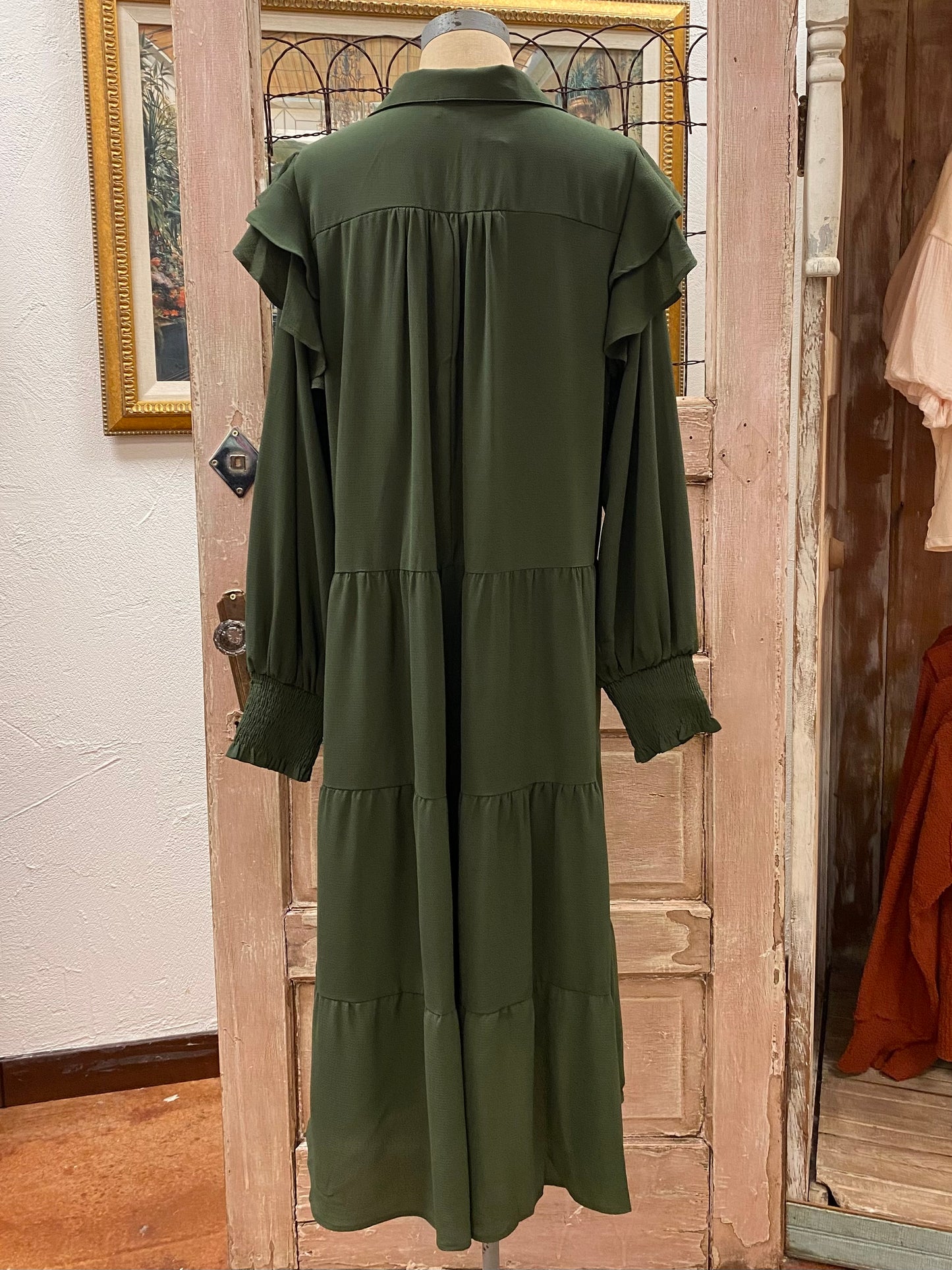 Ruffle Sleeves Tiered Maxi Dress | S-2XL