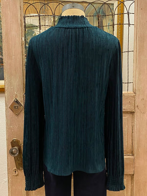 Smocked Velvet Ribbed Top