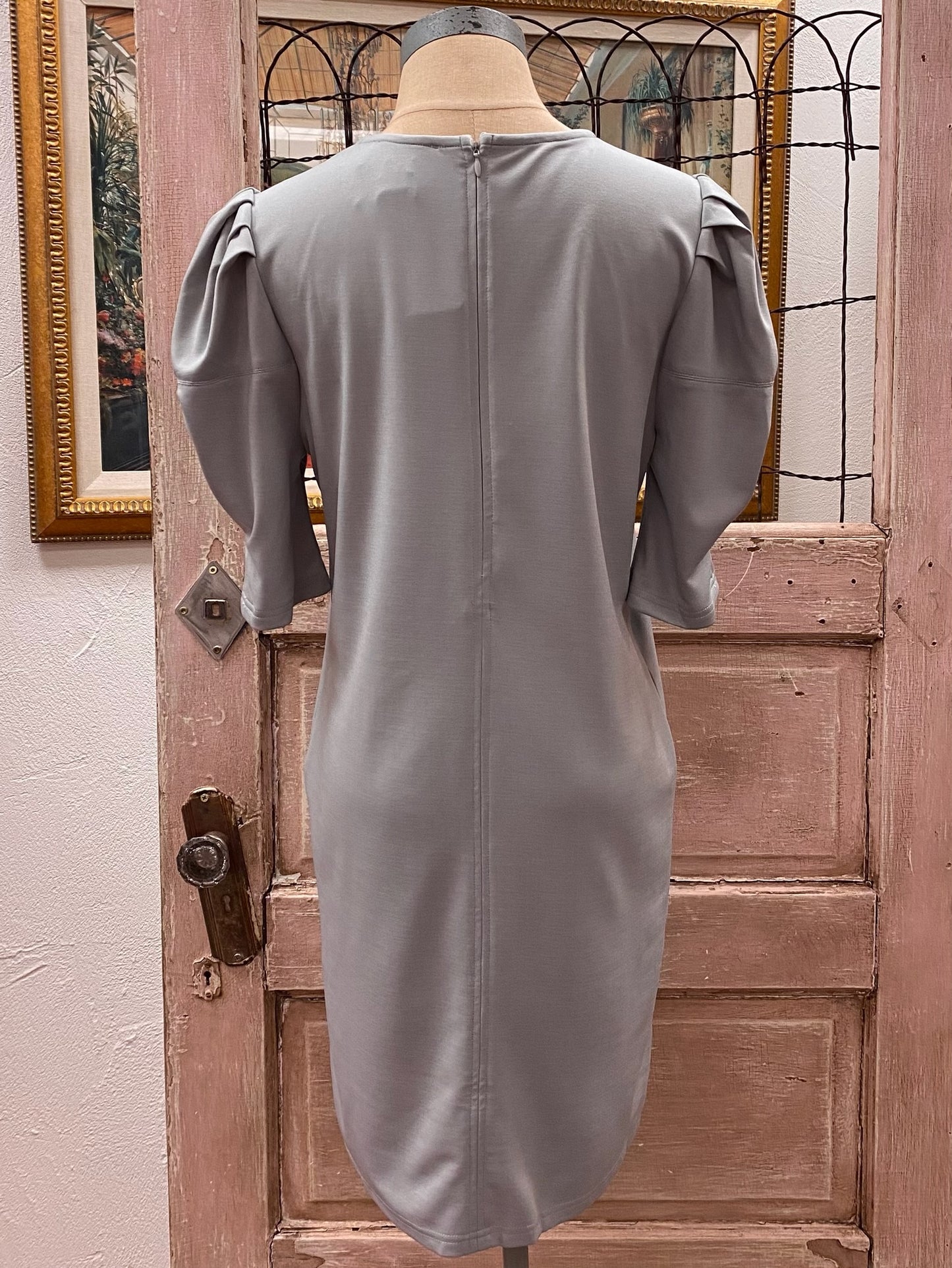 Grey Pleated Dress