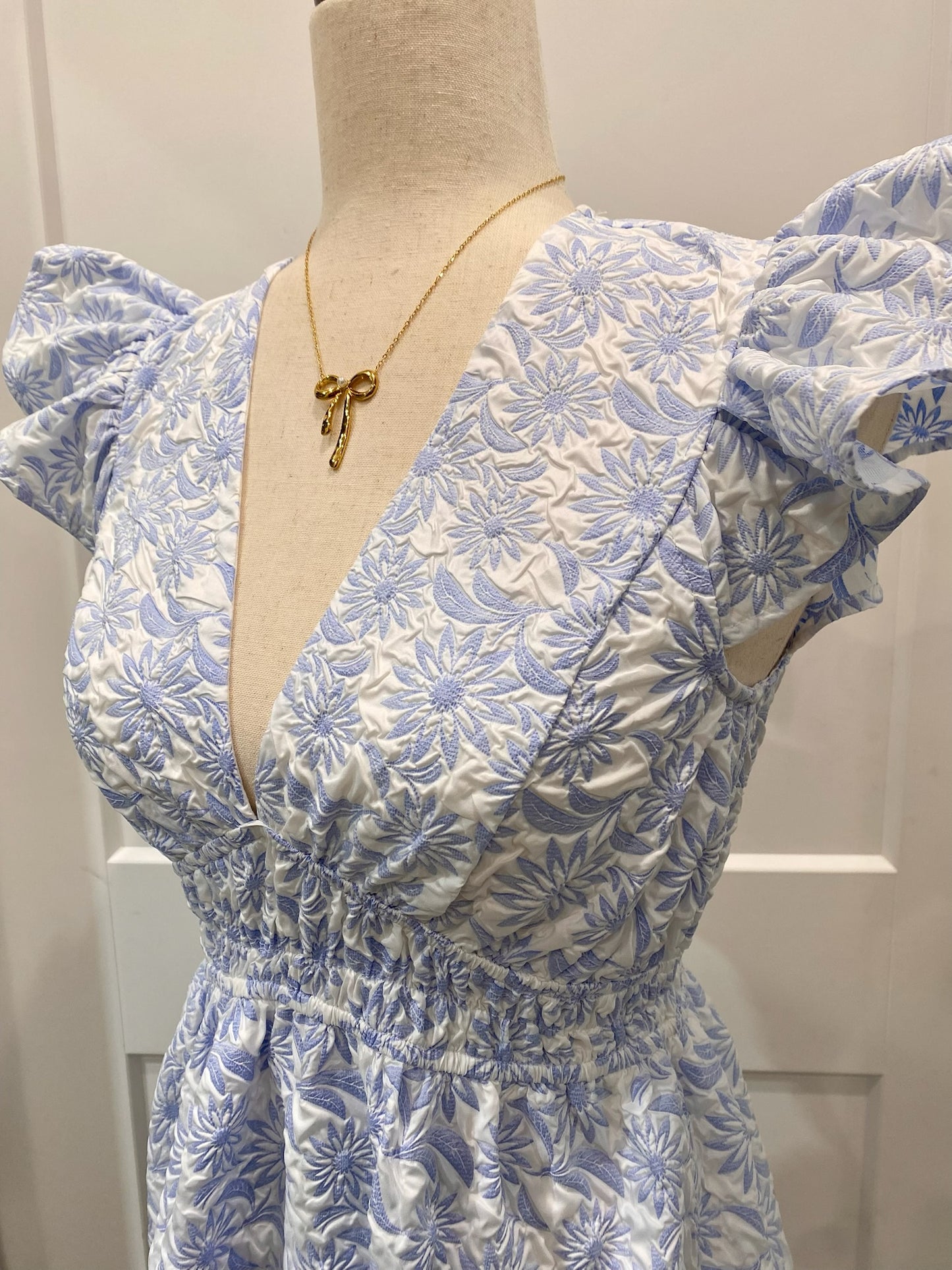 Jacquard V Neck Dress
