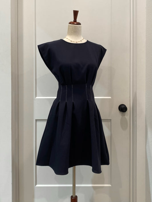 Drop Shoulder Pintuck Dress