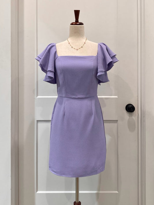 Lilac Double Ruffle Sleeve Dress