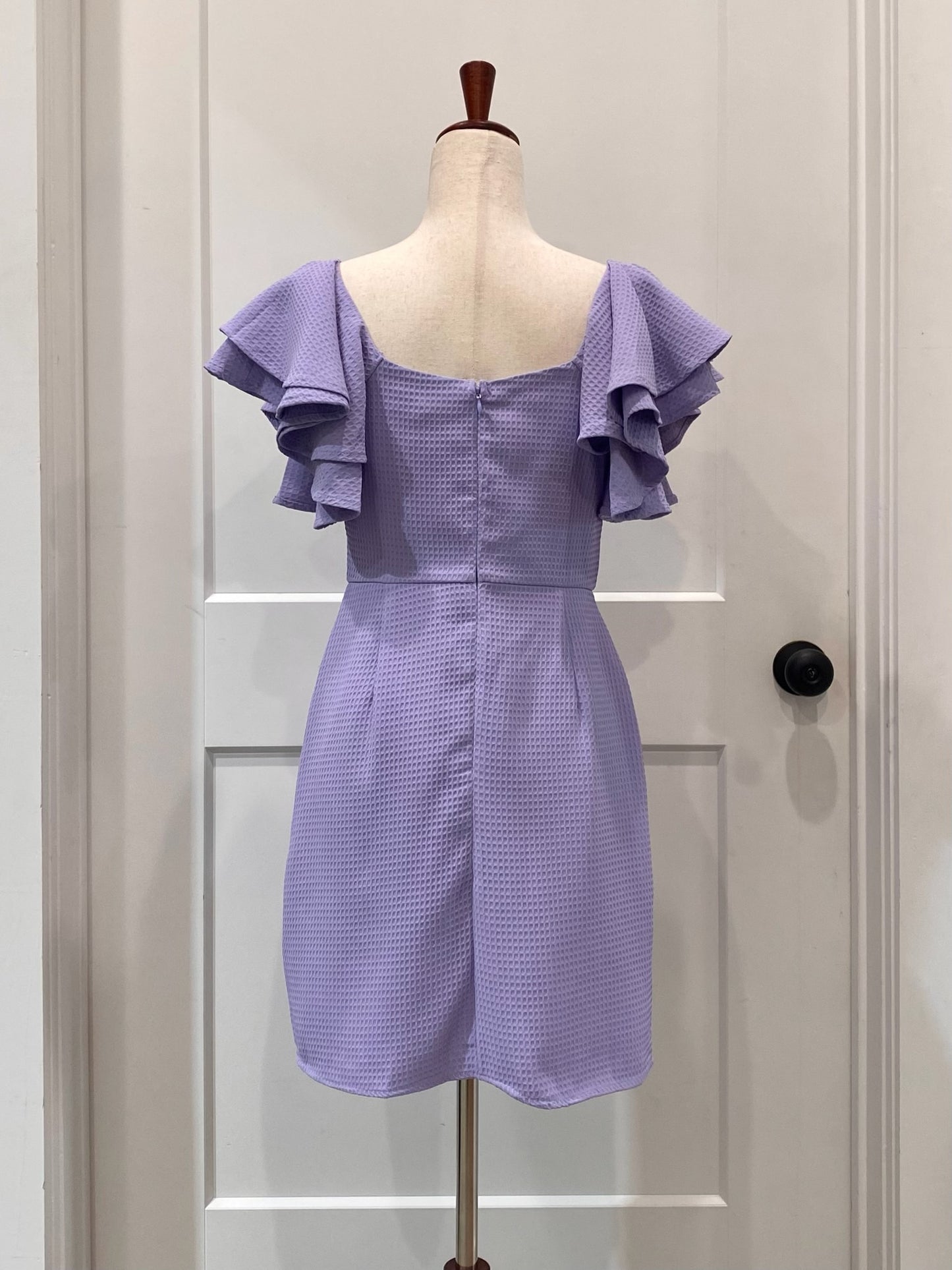 Lilac Double Ruffle Sleeve Dress