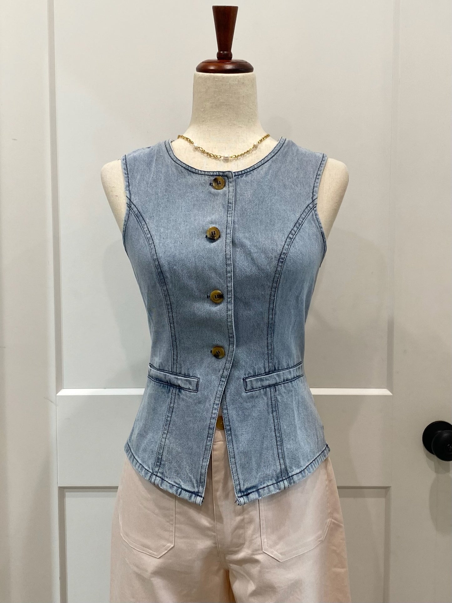 Denim Vest Top