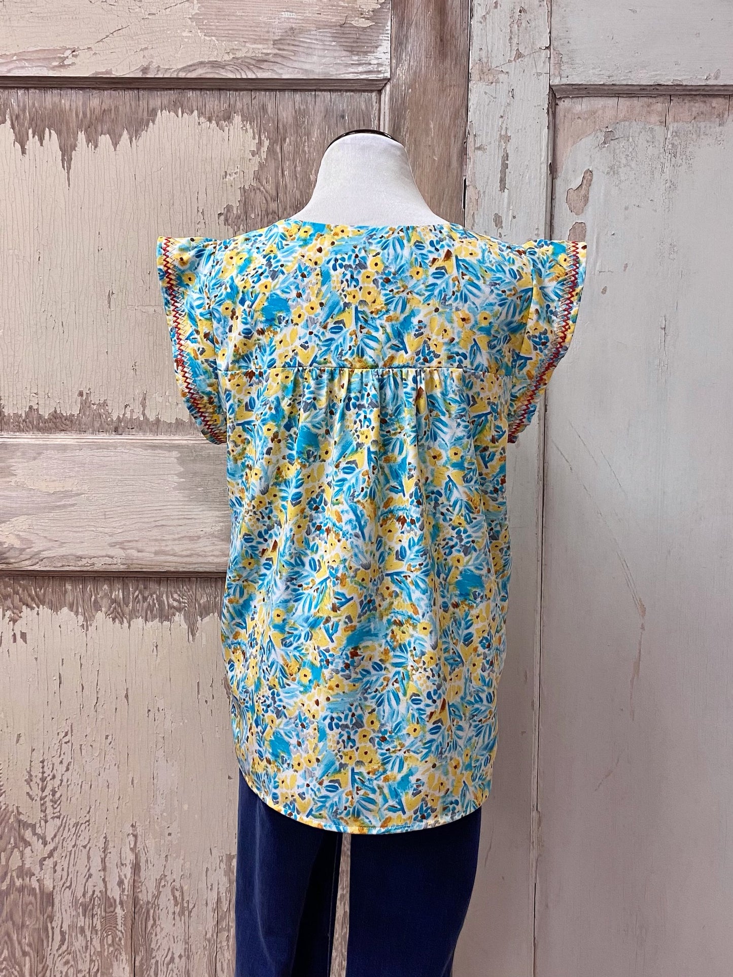 Teal Embroidered Top | S-3XL