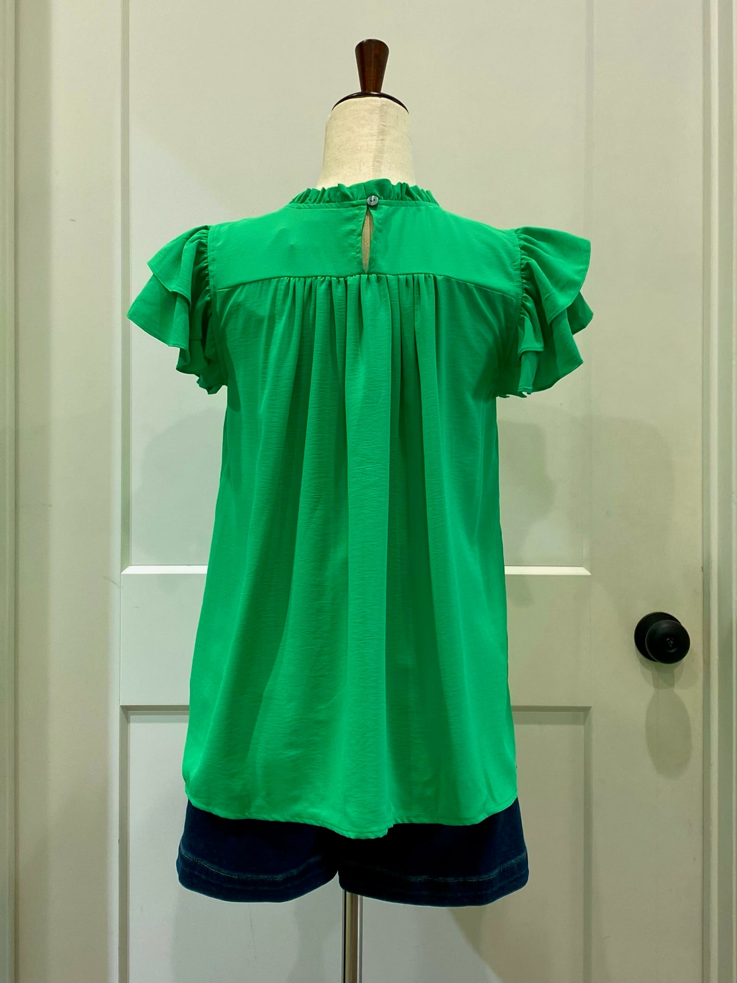 Ruffle Sleeve Pleated York Top