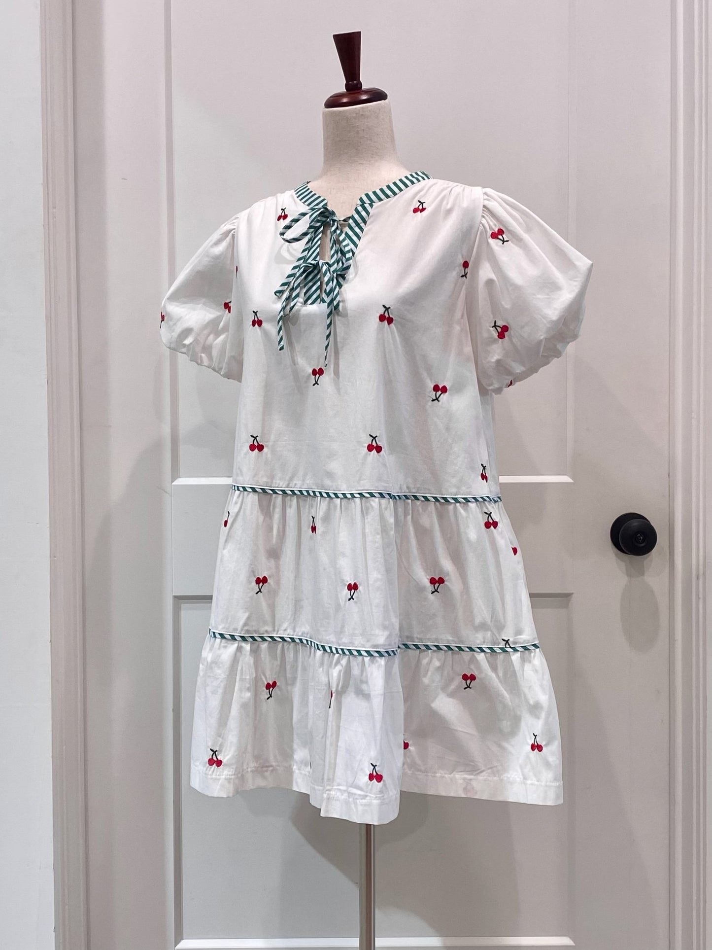 Cherry Embroidered Dress