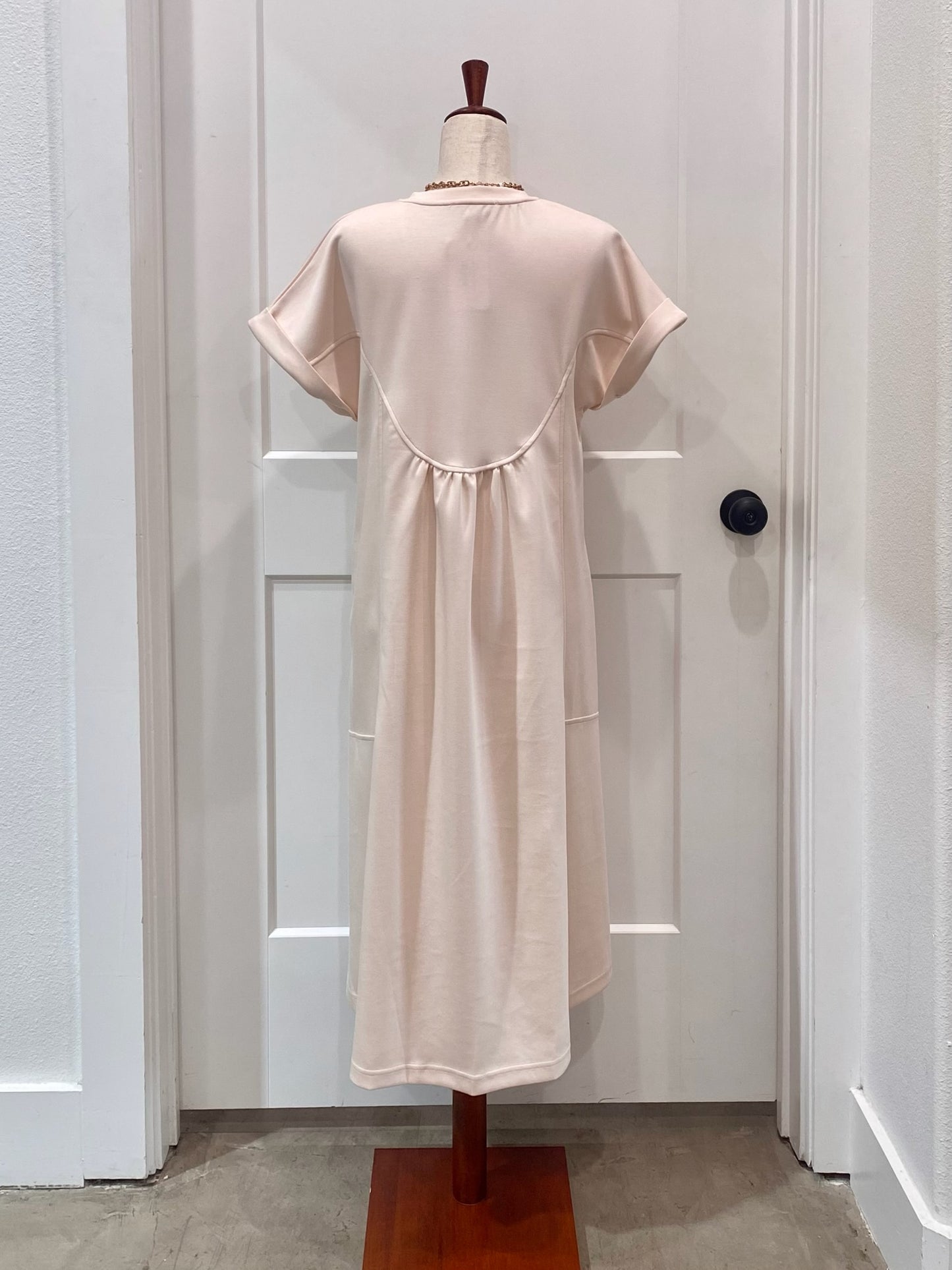 V Neck Shift Midi Dress