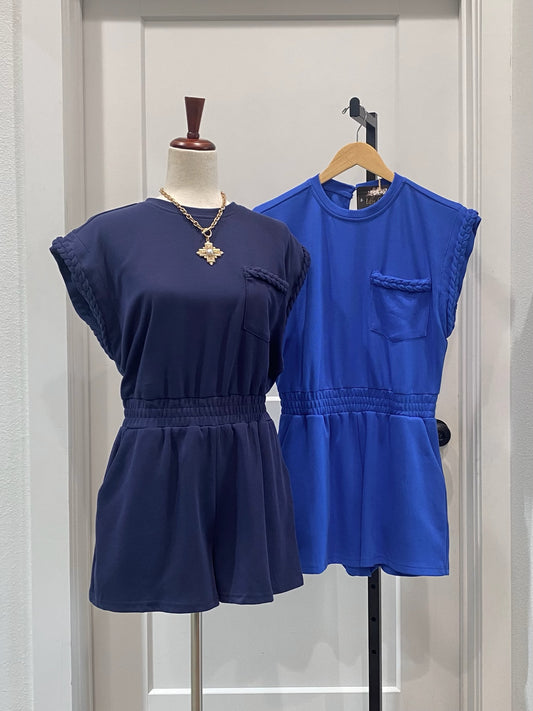 Drop Shoulder Knit Romper
