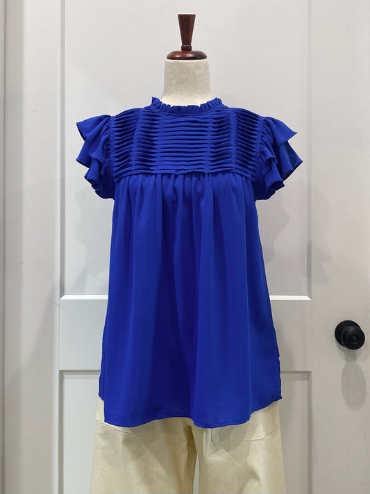 Ruffle Sleeve Pleated York Top