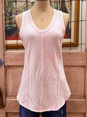 Washed Loose Fit FRENCH TERRY Racerback Tank Top