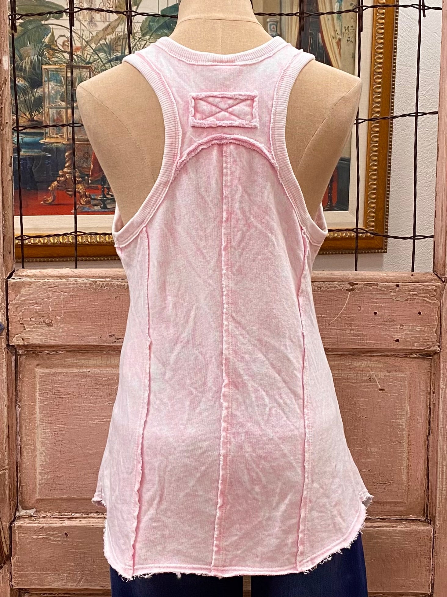 Washed Loose Fit FRENCH TERRY Racerback Tank Top