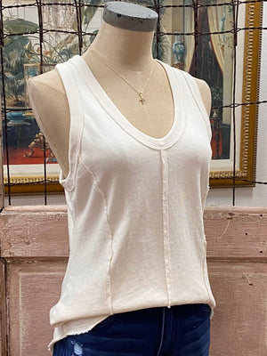 Washed Loose Fit FRENCH TERRY Racerback Tank Top