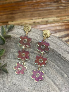 Triple Flower Drops Earrings