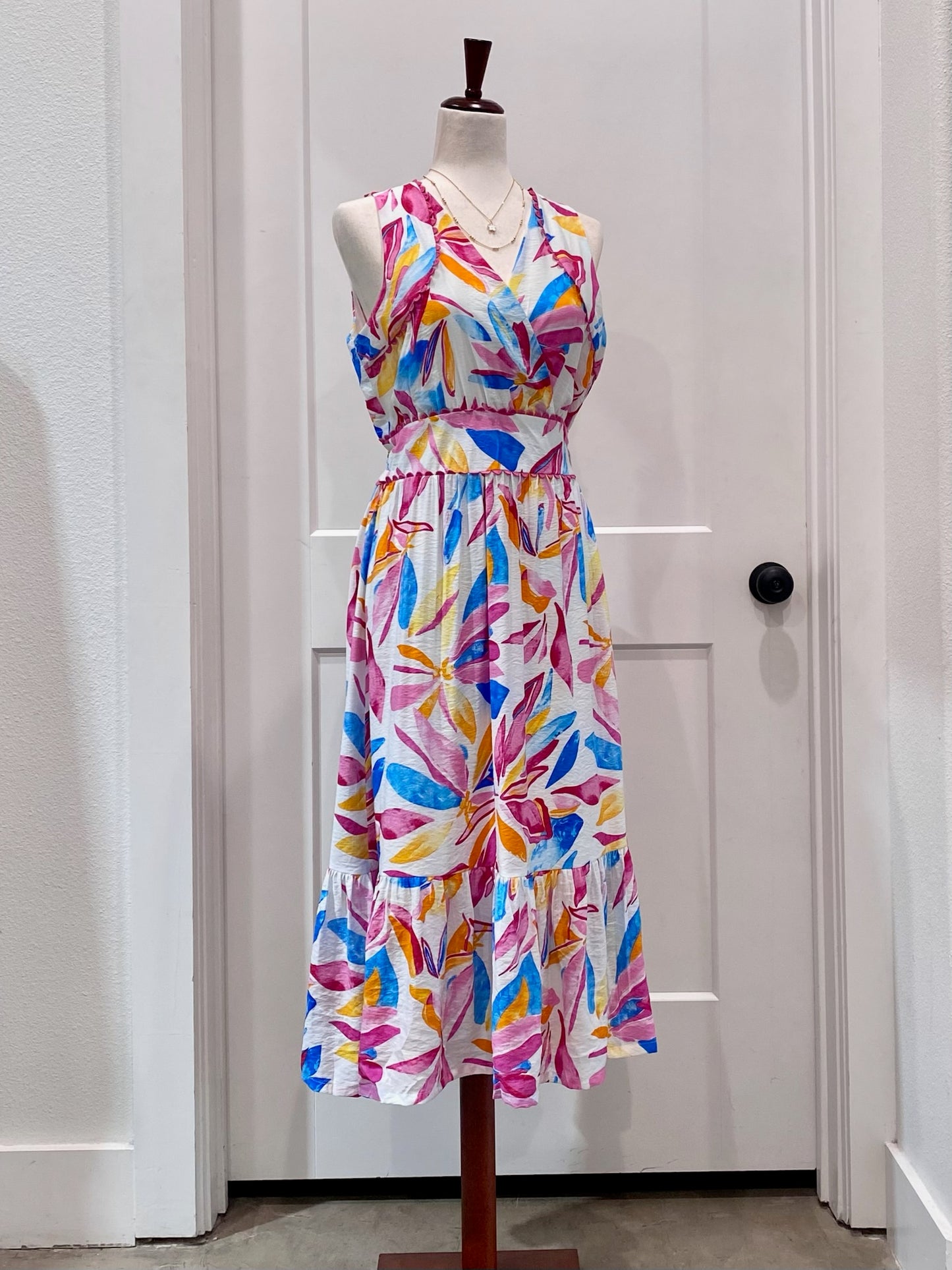 Vibrant Abstract Midi Dress
