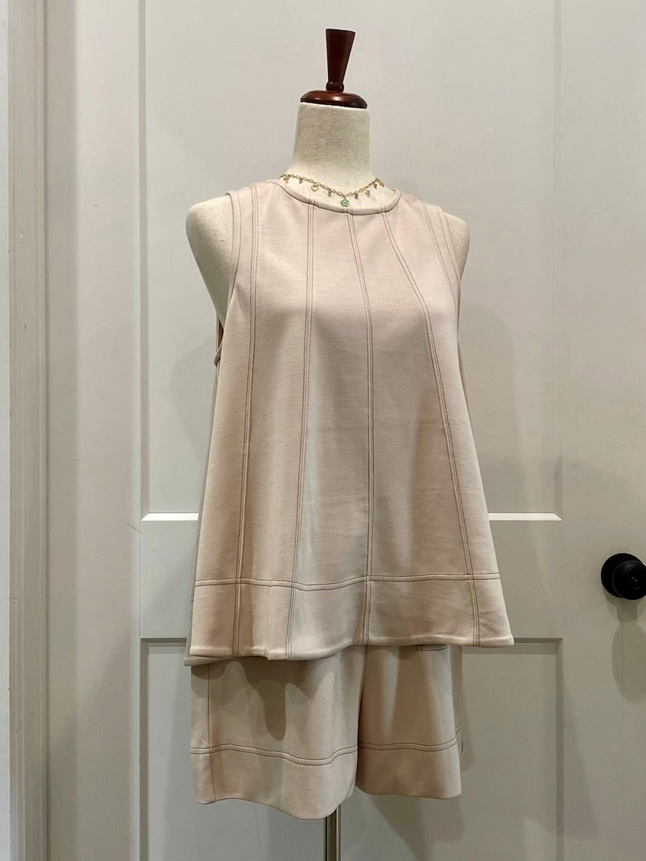 Contrast Seam Short Set