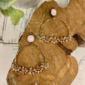 Pink Cluster Bead Earrings