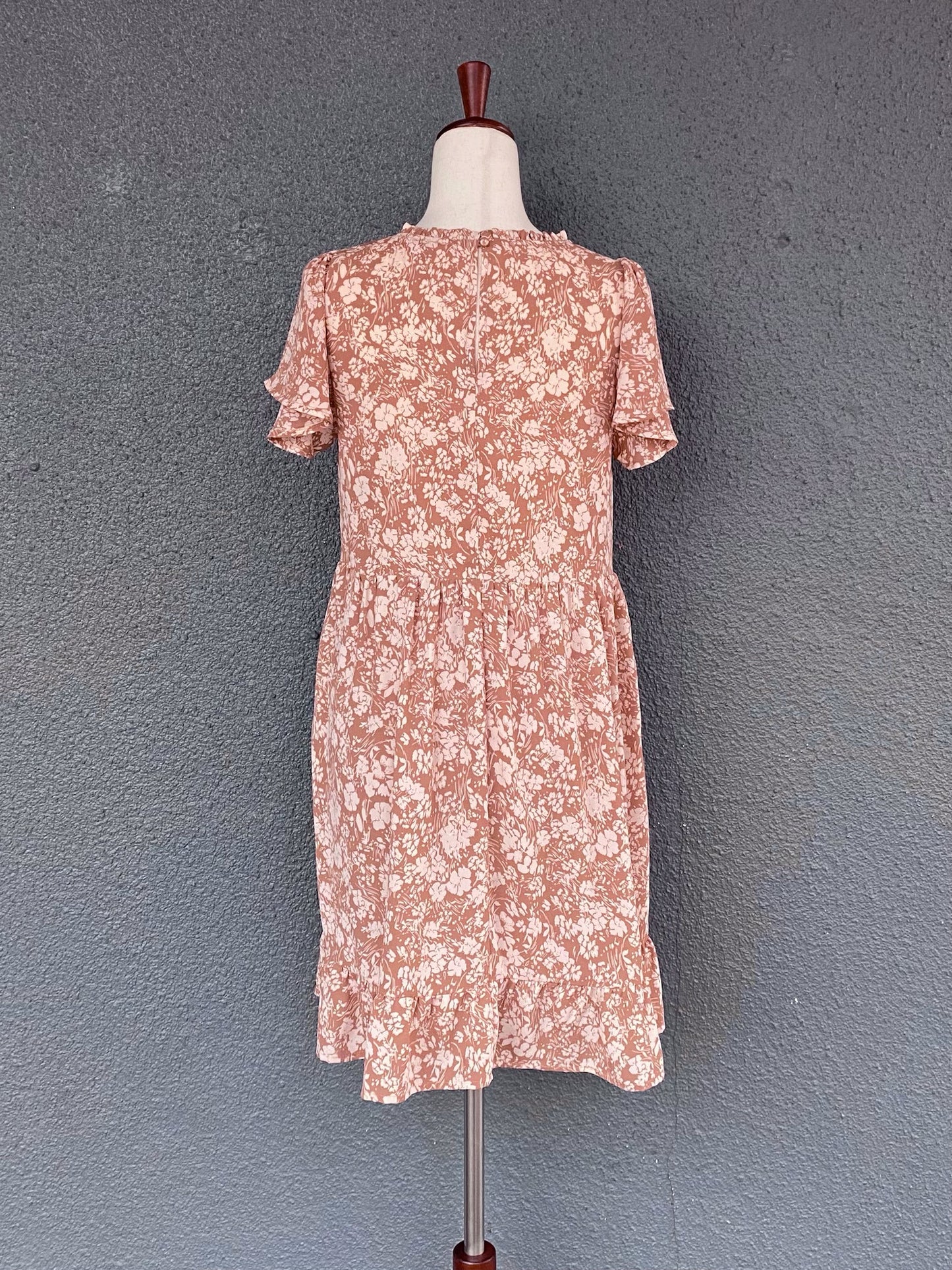 Flower Print Ruffle Detail Dress