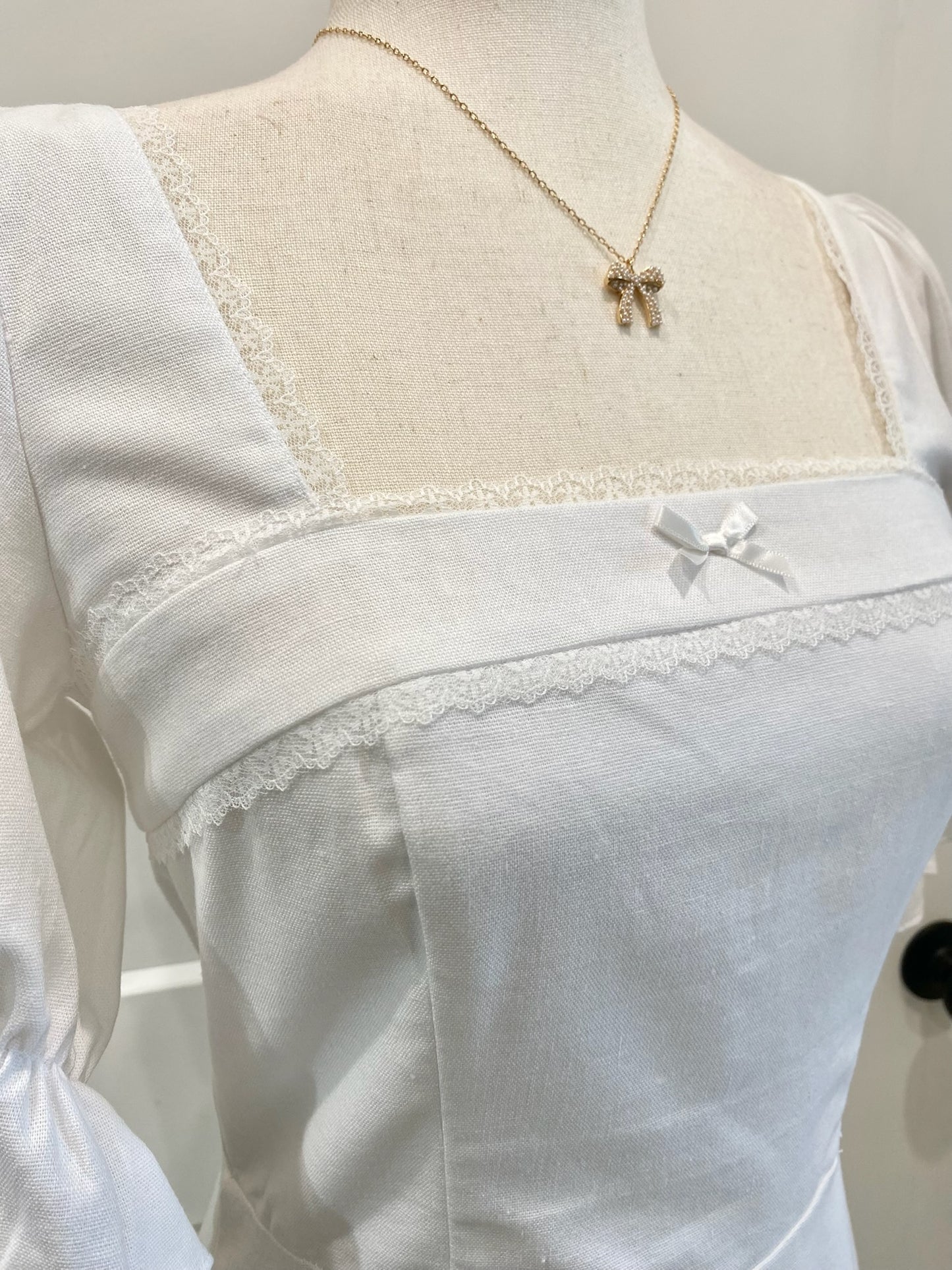 Puff Sleeve Square Neck Dress