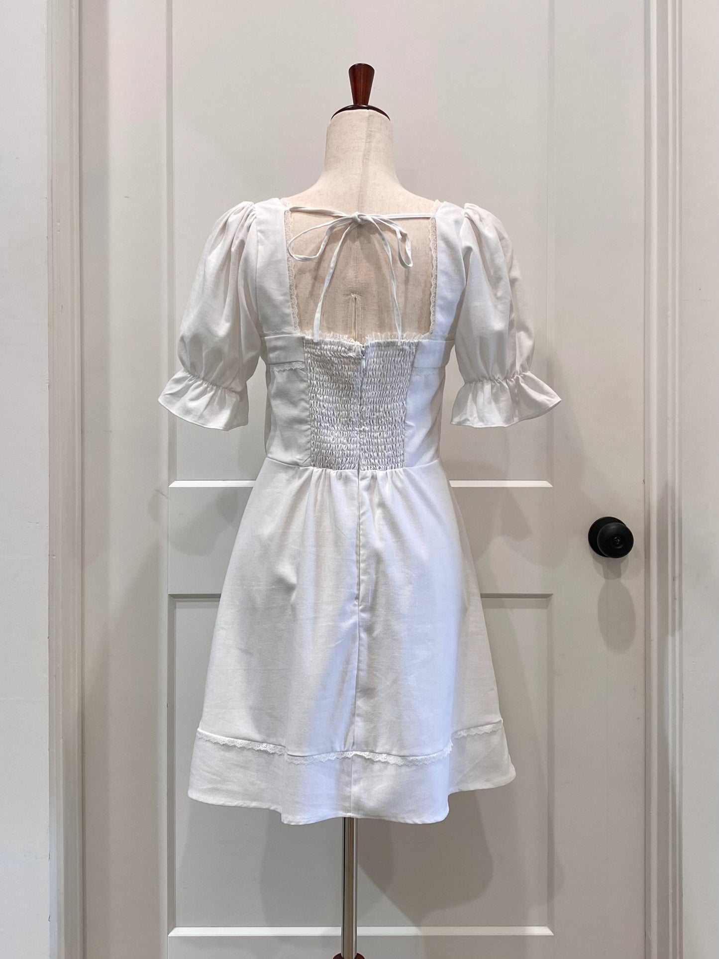 Puff Sleeve Square Neck Dress