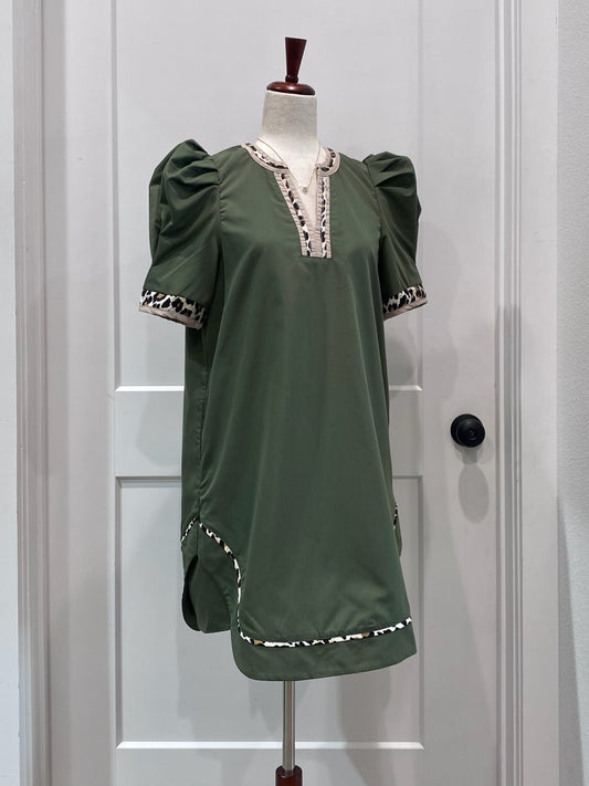 Leopard Print Accent Dress