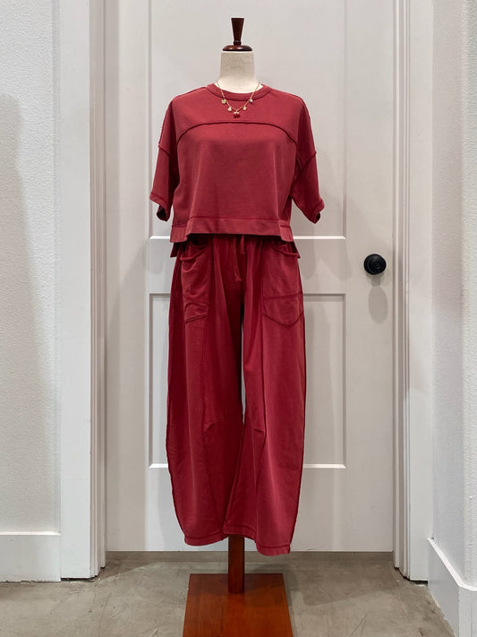 Mineral Washed Barrel Pant Set