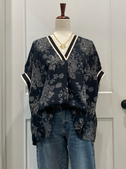 Floral Print Oversized Top