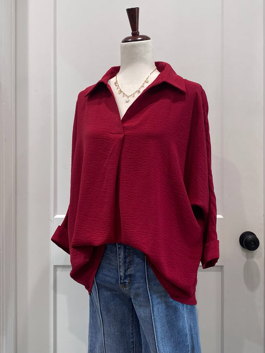 Collared 3/4 Sleeve Top