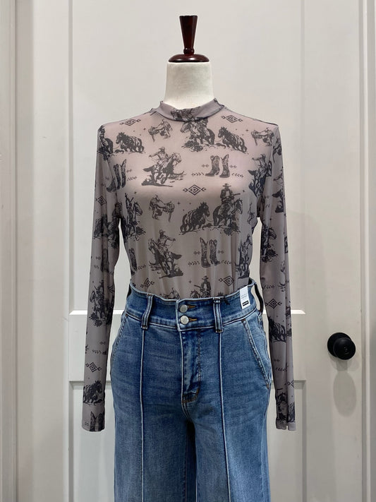 Western Cowboy Mesh Shirt