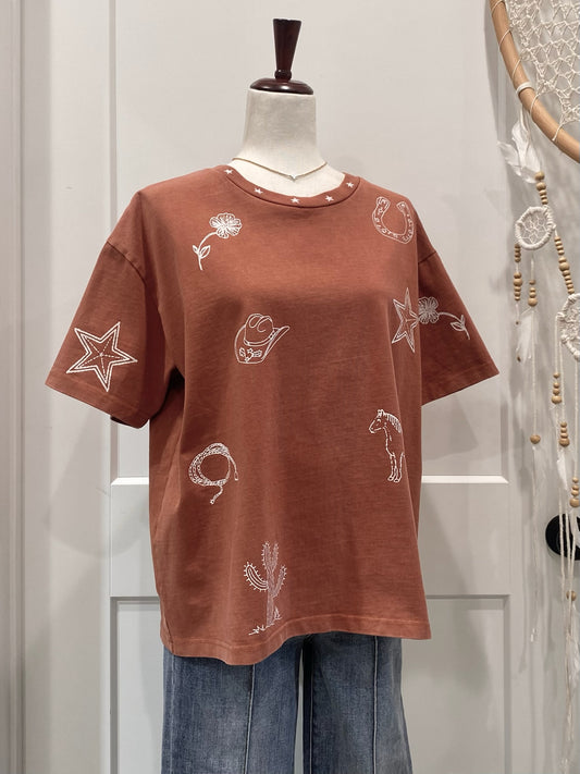 Snow Washed Western Boxy T-Shirt