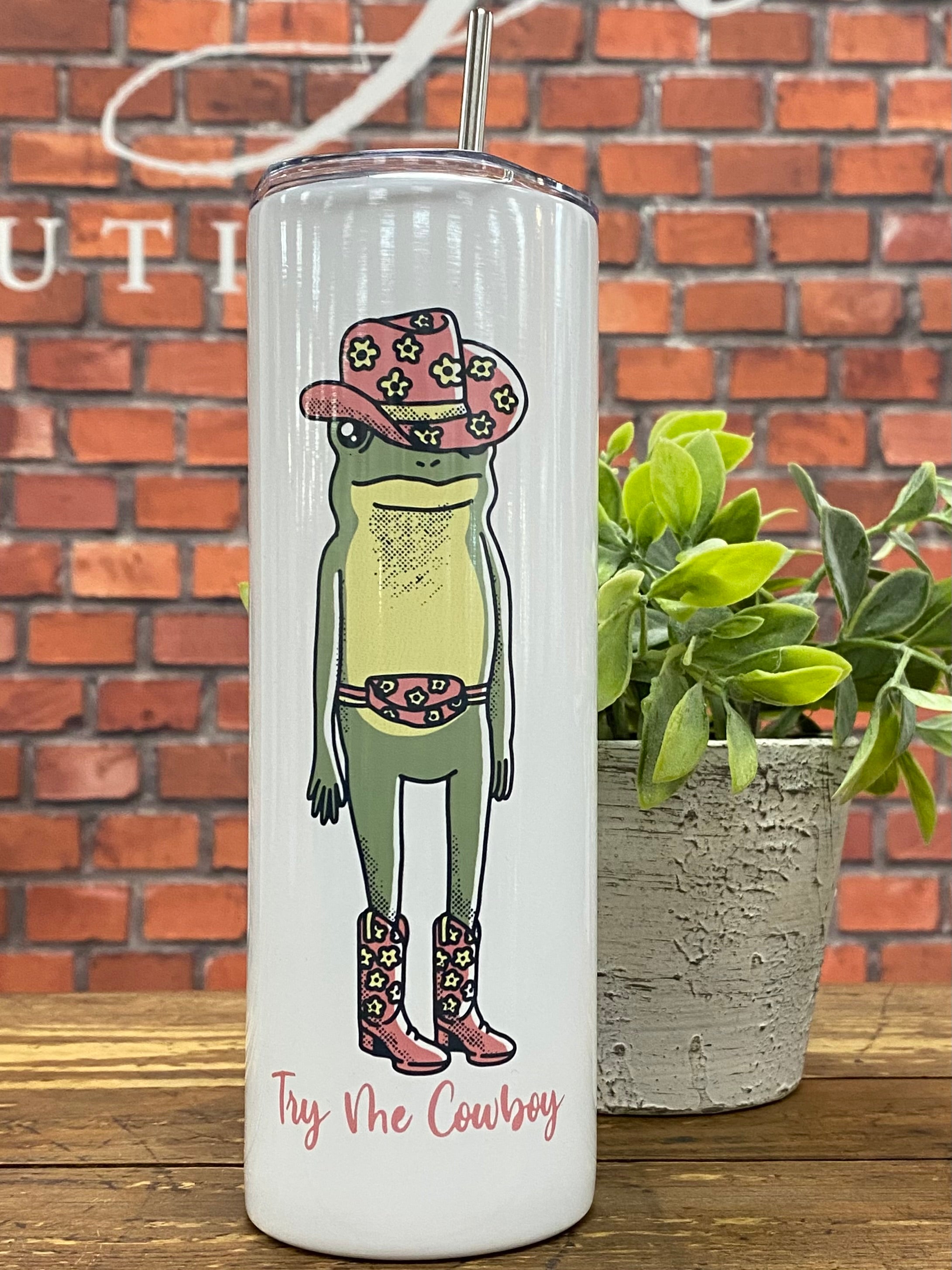 "Try Me Cowboy" Tall Travel Cup