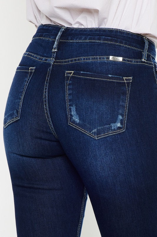 Mid Rise Detailed Hem Flare Jeans by KanCan