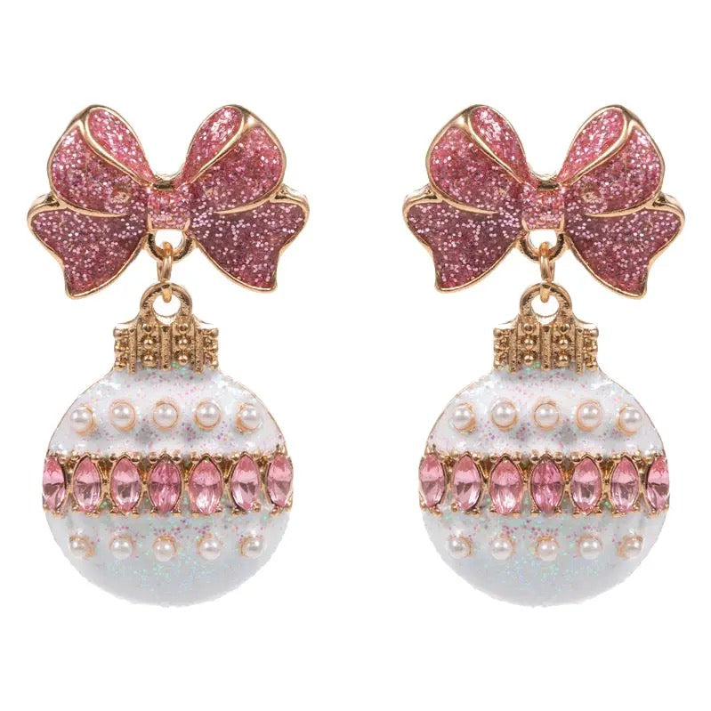 Rhinestone and Bow Ornament Earring