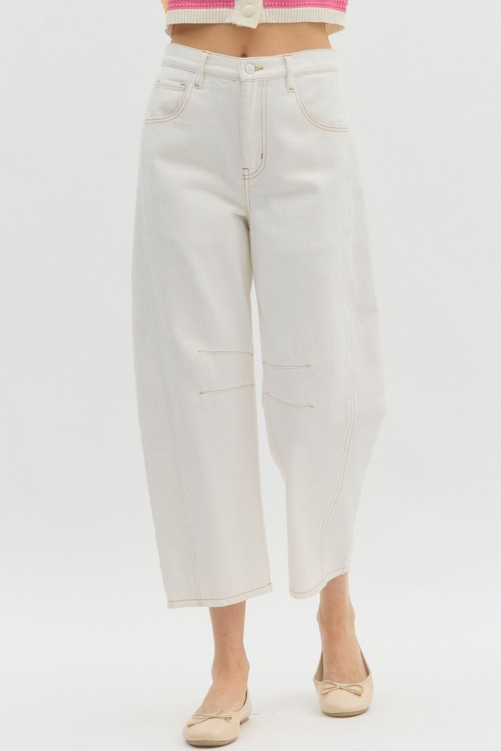Off White Barrel Jeans