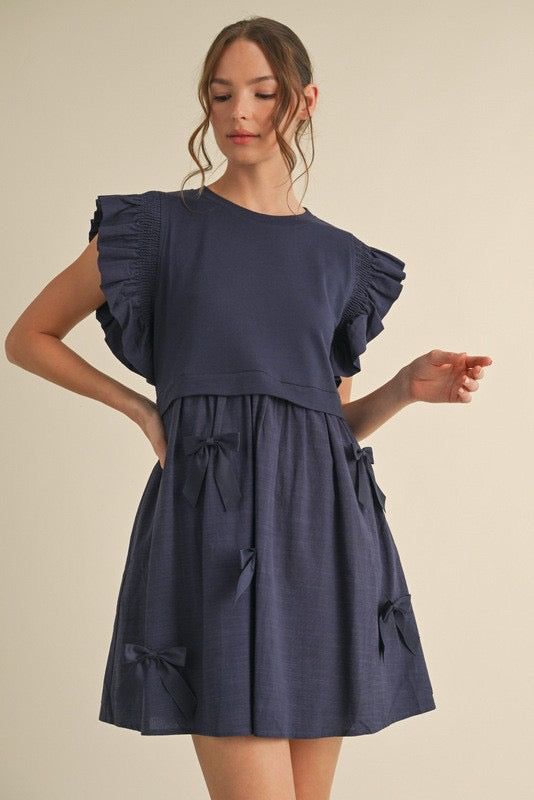 Navy Bow Dress