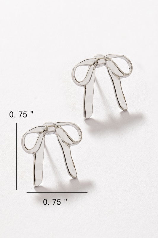 Hammered Bow Tie Earrings