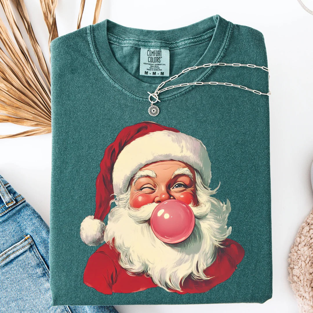 Vintage Bubble Gum Santa Tee