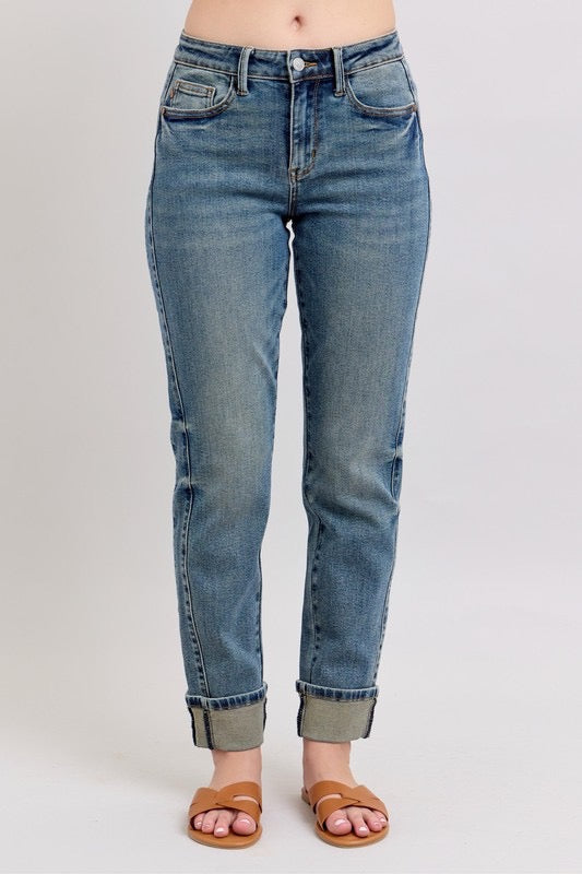Vintage Wash Boyfriend Jeans