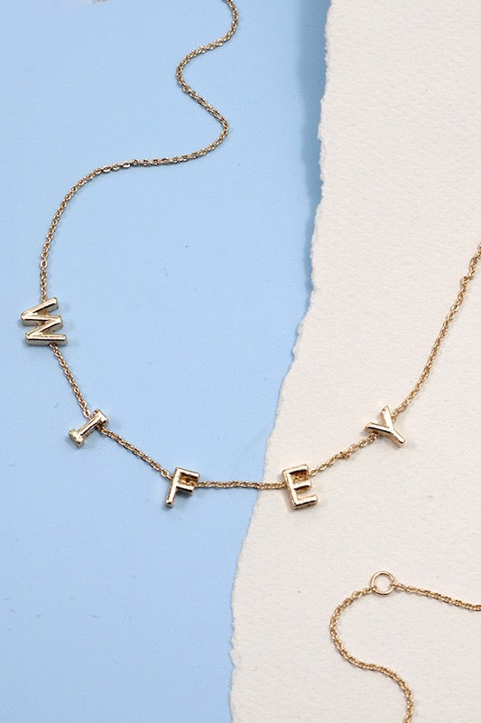 "Wifey" Gold Necklace