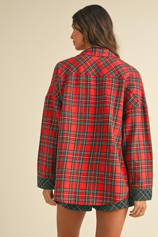 Plaid Pajama Short Set