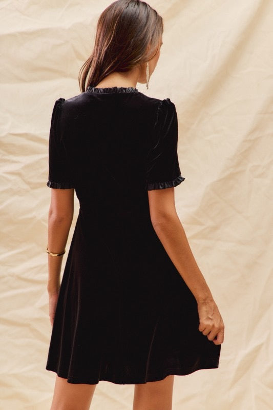 Velvet Ruffle Dress
