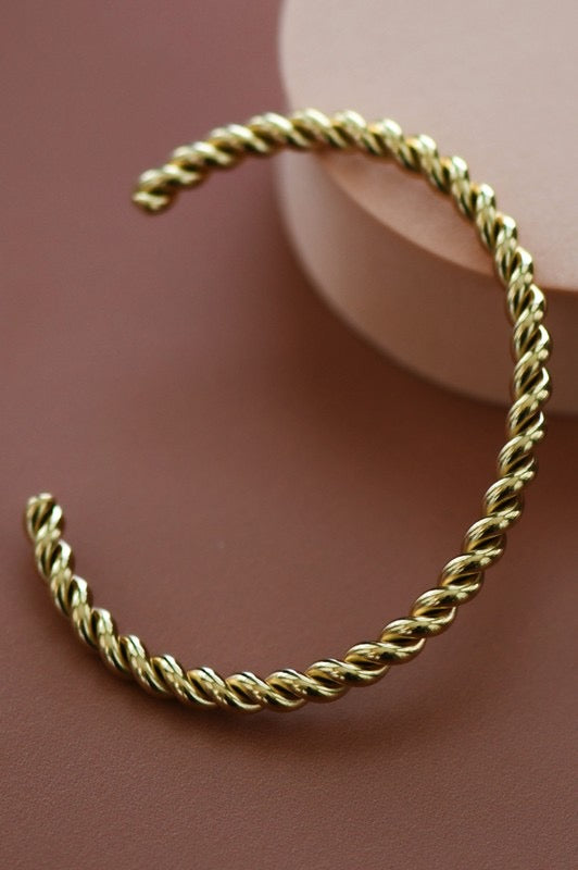 Twisted Gold Cuff Bracelet