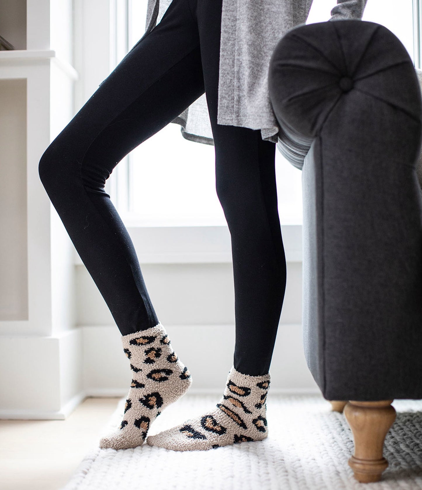 Cheetah Print Lounge Socks