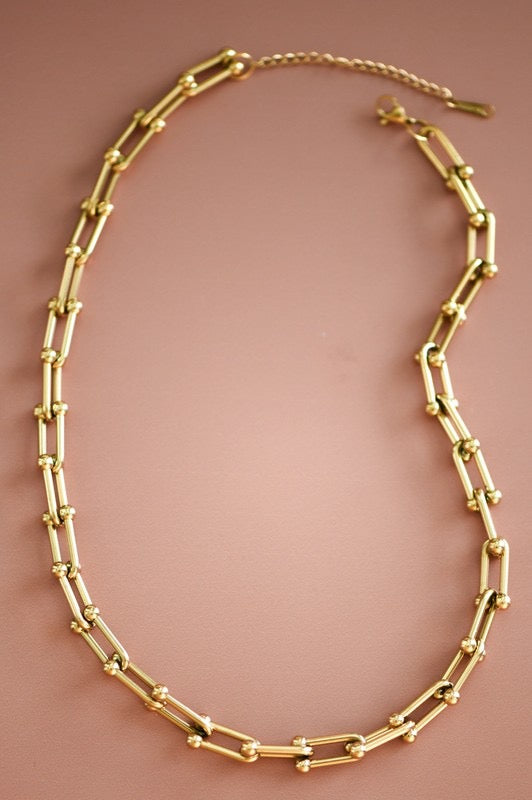 Stainless Steel Gold Link Necklace