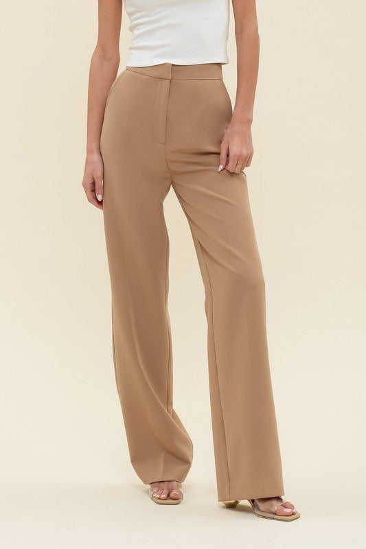 High Waist Straight Leg Pants