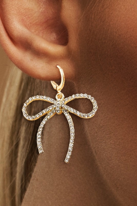 Pave Bow Earrings