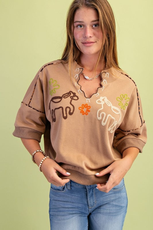 Western Embroidered Sweatshirt