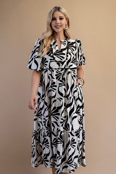 Tiered Midi Dress
