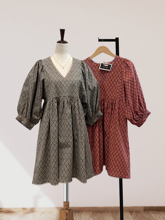 Puff Sleeve Babydoll Dress