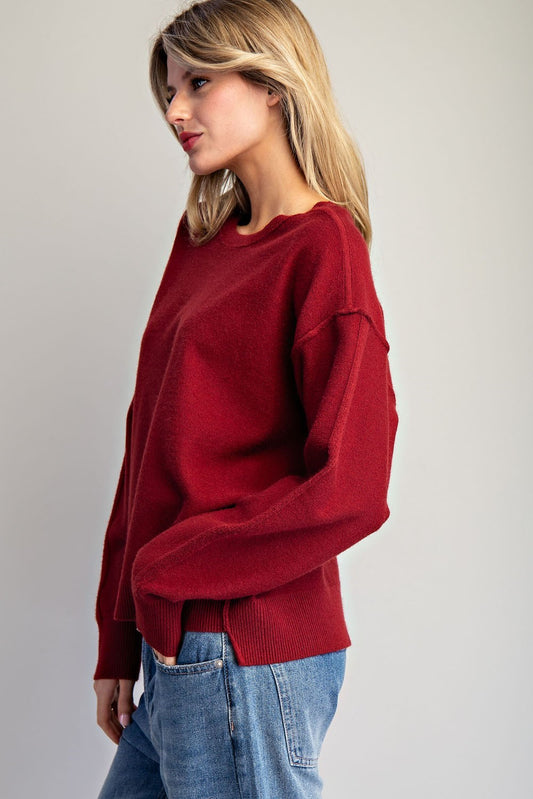 Exposed Seam Lightweight Sweater